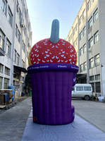 Stand de vente de nourriture, de glaces et de boissons gonflable géant mobile pour l'extérieur, design personnalisé, pour les carnavals