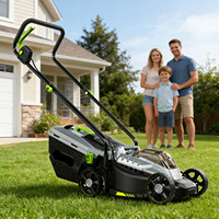 Cortacésped eléctrico inalámbrico VERTAK de 13 pulgadas y 20 V con batería, automático, de empuje manual, con carrete, mango plegable de grado industrial para bricolaje