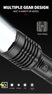 500lumen 200m XHP50 Led đèn pin không thấm nước 18650 <span class=keywords><strong>Torch</strong></span> <span class=keywords><strong>5</strong></span> chế độ cắm trại câu cá đèn lồng USB sạc zoom đèn - Product Image 4