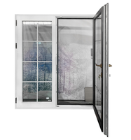 Porte d'entrée extérieure battante en bois recouvert d'aluminium PENJOY, isolation thermique et phonique, revêtement écologique en fibre de verre, sur mesure pour villa, garantie 5 ans