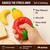 Jouets Squishy Southpeak, Jouets Anti-Stress Squishy Factory, Jouets à Presser en Forme de Fruits, Jouets Squishy à Remontée Lente, Cadeau Anti-Stress, 6 Modèles
