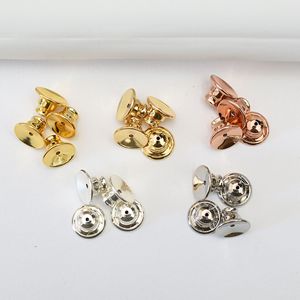 Pendientes cilíndricos sencillos de 5mm, tapones para los oídos, pendientes con forma de platillo volador de latón dorado de 18K, para hacer pendientes - Product Image 5