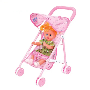 Juguetes Carrito de muneca Hight Quality Ferro Materiale Doll Bel Bambino <span class=keywords><strong>Passeggino</strong></span> Giocattolo <span class=keywords><strong>Con</strong></span> 14 Pollice Bambola Reborn Baby <span class=keywords><strong>Passeggino</strong></span> - Product Image 1