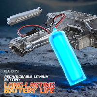 Pistola de Agua Automática de Alta Velocidad con Luz Láser de Anillo Espacial, Versión Recargable con Batería, Efecto Neón Espacial, Venta Directa al Por Mayor