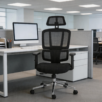 Chaise de bureau ergonomique à dossier haut en maille, pivotante et réglable, avec support lombaire, prix de gros fabricant