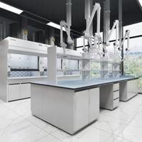 Ensemble de mobilier de laboratoire scolaire : Postes de travail, stations de rangement et stations pédagogiques tout en acier pour les nouvelles salles de sciences