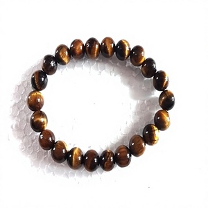 Bracelet artisanal en pierres précieuses rouges polies, perles rondes de 8 mm, style chakra, yoga, méditation, spirituel, élastique - Product Image 3