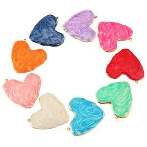 Colgante de Corazón de Acero Inoxidable Estilo Goteo de Aceite, Fornituras de Joyería para Accesorios de Collares y Pendientes DIY - Product Image 4