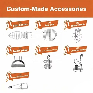 <span class=keywords><strong>Parrilla</strong></span> Portátil de Carbón para Exteriores - Moderna Estufa de Acero Inoxidable para Acampar y Fiestas, <span class=keywords><strong>Parrilla</strong></span> Tipo Barril Ahumador - Product Image 5