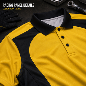 Polo de course personnalisé pour homme, tissu tricoté color block, vêtements d'équipe de sport automobile, fabricant OEM ODM à marque privée - Product Image 2