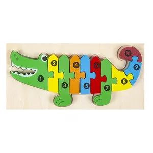 2023 Cartoon Animal Wooden Puzzles Kids Montessori Game Assembly Children Learning Educational Toys Wood 3D Jigsaw Puzzle