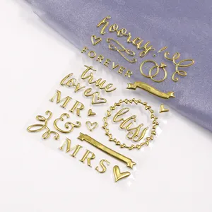 Autoadesivo gonfio di alfabeto della lettera della schiuma 3D della stagnola di oro per l'album decorativo