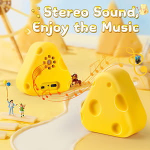Custom Logo Cadeau 3d Kaas Draadloze Speaker Xmas Geschenken Pvc Nieuwigheid Ontwerp Tws Stereo Outdoor Draagbare Kaas Draadloze Luidspreker - Product Image 3