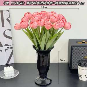 Fleur artificielle <span class=keywords><strong>de</strong></span> <span class=keywords><strong>tulipe</strong></span> haut <span class=keywords><strong>de</strong></span> gamme légère et luxueuse Fausse fleur pour décoration <span class=keywords><strong>de</strong></span> meuble TV <span class=keywords><strong>de</strong></span> salon Plantes décoratives <span class=keywords><strong>de</strong></span> haute qualité - Product Image 4