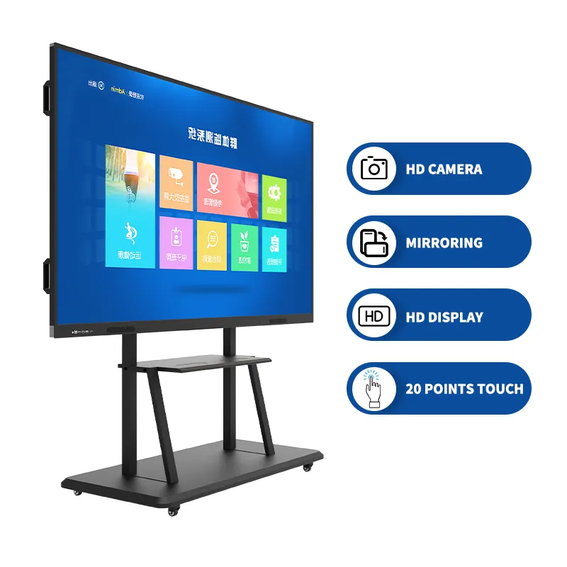 Kunden spezifisches All-In-One 55 65 75 86 98 100 105 110 Zoll elektronisches Whiteboard Interaktives Board Smart Board für die Klassen zimmer schule