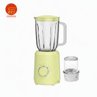 Extracteur de jus électrique de luxe avec pot en verre de 1,5 L, broyeur en acier inoxydable, étanche, 400 W, pour smoothies, usage domestique et hôtelier