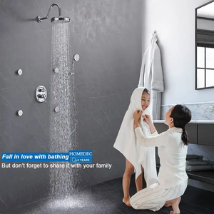 Set doccia a pioggia cromata set doccia spa bagno hotel con 4 pezzi corpo jet - Product Image 2