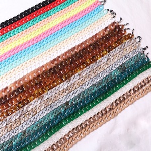 Chaîne de <span class=keywords><strong>lunettes</strong></span> de <span class=keywords><strong>soleil</strong></span> rétro 40 couleurs 70 cm, grande chaîne en acrylique noir et blanc, mode antidérapante unisexe - Product Image 2