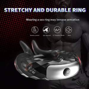 Fabriek Groothandel Mannen Vertraging Ejaculatie Haan 10 Trillingsmodi Siliconen + Abs Materiaal Elektrische Afstandsbediening Scrotum - Product Image 3