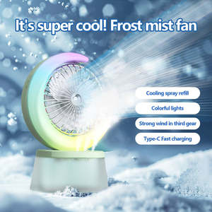 Ventilateur de climatisation personnel mini portable avec lumière LED, 3 vitesses de vent et modes de brumisation, refroidisseur d'air évaporatif alimenté par USB - Product Image 5