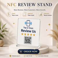 Support de table étanche en PVC pour carte NFC 13,56 MHz en bois, plaque acrylique de haute qualité pour paiement en gros pour restaurant