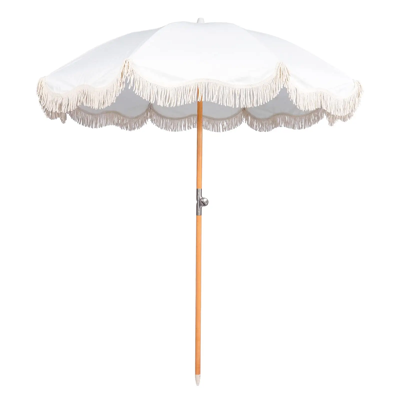 Tùy chỉnh xách tay gỗ cực Boho bãi biển parasol sang trọng tua bãi biển ô với tua