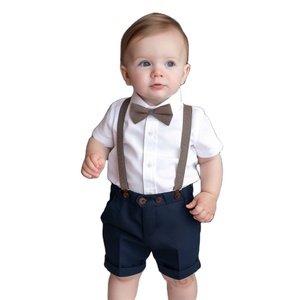 Ropa personalizada para bebés y niños, <span class=keywords><strong>traje</strong></span> de moño, Pelele con tirantes, pantalones cortos, esmoquin de boda, ropa de <span class=keywords><strong>bautizo</strong></span> para pastel y Smash - Product Image 1