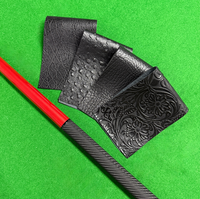 Pembungkus Pegangan Tongkat Biliar Kulit Hitam Berkualitas Premium Tahan Aus untuk Aksesoris Snooker & Biliar