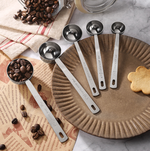 DFS0232 Long handle Stainless steel Measure <b>spoon</b> 5ml 10ml 15ml 20ml 30ml <b>measuring</b> scoop - Product Image 2