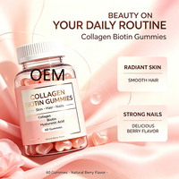 Gummies de collagène OEM avec biotine, saveur naturelle, pour la beauté des femmes, supplément de collagène, vitamine C, blanchiment de la peau