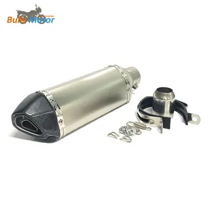 Silenciador de motocicleta modificado 51mm Universal Motor escape silenciador trasero Acero inoxidable Auspuff