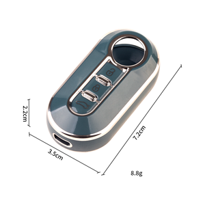 Couverture de porte-clés en TPU de haute qualité avec garniture en or pour accessoires de clé de couverture à distance de voiture <span class=keywords><strong>Fiat</strong></span> <span class=keywords><strong>500</strong></span> - Product Image 2