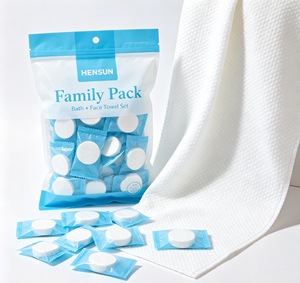 Serviette compressée en viscose 100 % personnalisée hen'sun, séchage rapide, tissée, pour le visage, idéale pour les voyages, lingettes jetables anti-microbien - Product Image 2
