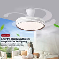 Ventilateur de plafond moderne à LED de 42 pouces, silencieux, avec moteur DC sans balais, télécommande, variateur d'intensité et 6 vitesses réglables