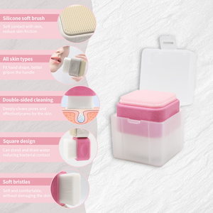 Mô Hình Mới 2024 2 Trong 1 Rơm Lúa Mì Xử Lý Silicone Rửa Mặt Bàn Chải Của Nhãn Hiệu Làm Sạch Da Bàn Chải Làm Sạch Da - Product Image 3