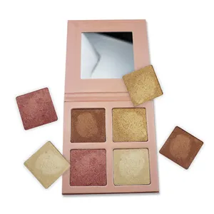 Make Your Own Brand Pressed Powder Highlighters Make Up Bronzer 4/6 Colors DIY No Logo Custom Highlighter Palette