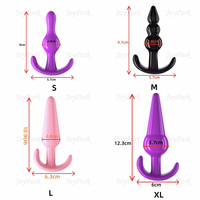 JoyPark, vente en gros de haute qualité, 4 pièces/ensemble, perles anales en silicone pour adultes, débutants, jouets sexuels, ensemble de bouchons anaux pour femmes et gays