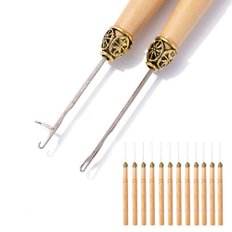 Extension de cheveux humides Crochet outil à tricoter Wab aiguille avec crochet en acier pour pont emballé dans un sac - Product Image 1