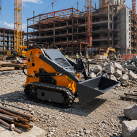 Mini Skid-steer Loader Berkualitas Tinggi, Skid-steer Loader Beroda Rantai untuk Segala Medan, Skid-steer Loader dengan Bucket