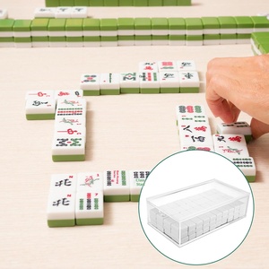 Boîte de rangement multifonctionnelle transparente moderne en acrylique pour <span class=keywords><strong>Mahjong</strong></span> américain, avec couvercle, idéale pour l'exportation – Nouveauté très prisée - Product Image 2