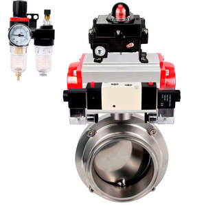Butterfly Valve Stainless Steel AISI 304 <b>Clamp</b> 10 Bar Pneumatic WBV3131E-2W-<b>C</b>-H 5 - Product Image 1