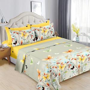 Ready to Ship 6 Piece Cotton <strong>Bed</strong> <strong>Sheet</strong> Set King Size Flat Fitted <strong>Sheet</strong> with Pillowcases <strong>Floral</strong> Printed Bedding - Product Image 1