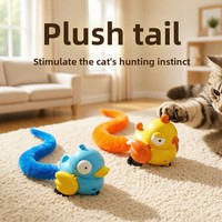 Jouet interactif pour chat en peluche à queue longue avec cordon – Soulagement de l'ennui, utilisation multi-scènes, vente en gros, jouet transfrontalier pour animaux de compagnie
