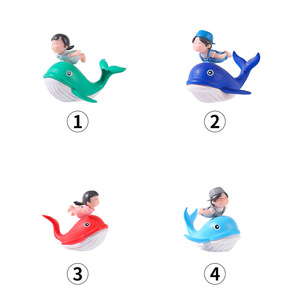 Figuras de pareja de delfines, adornos en miniatura, decoraciones de resina de PVC para acuario, decoraciones para exhibición en tanque - Product Image 4