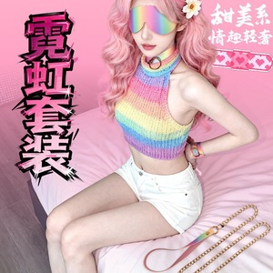 Ensemble de bondage arc-en-ciel Jiuai 7 pièces, accessoires intimes pour femmes, vêtements de jeu passionnés pour la domination - Product Image 4