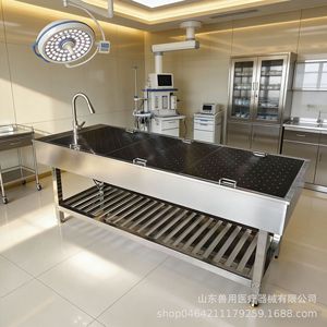 Mesa de disección veterinaria de acero inoxidable 304 de Shandong para animales grandes, ganado, ovejas, caballos, mesa de operaciones para hospitales de mascotas - Product Image 1