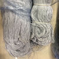 Cordon élastique en polyester noir et blanc uni, haute élasticité, 0,8 mm-2,5 mm, pour vêtements, fabriqué en Chine