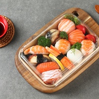 Biodegradable Paper Sushi Takeaway Tray with Customizable Lid