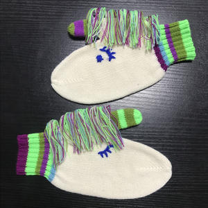 Gants tricotés chauds d'automne et d'hiver, mitaines brodées artisanat <span class=keywords><strong>licorne</strong></span> - Product Image 4