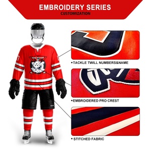 Promoción de Marzo: Jersey de Hockey sobre Hielo Personalizado a Precio Económico, 100% Poliéster Transpirable, Jersey de Hockey Bordado para Equipos - Product Image 5